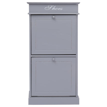 Armoire À Chaussures 50 X 28 X 98 Cm Bois De Paulownia Gris