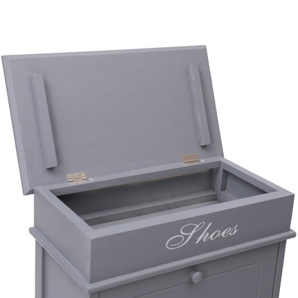 Armoire À Chaussures 50 X 28 X 98 Cm Bois De Paulownia Gris