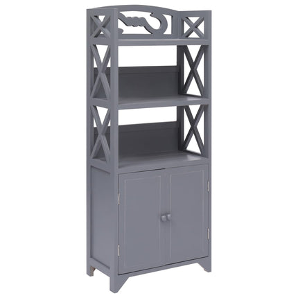 Armoire De Salle De Bain 46X24X116 Cm Bois De Paulownia