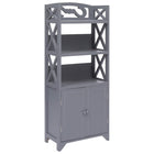 Armoire De Salle De Bain 46X24X116 Cm Bois De Paulownia