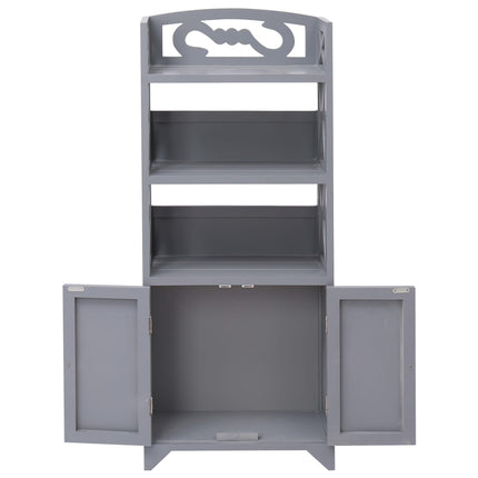 Armoire De Salle De Bain 46X24X116 Cm Bois De Paulownia