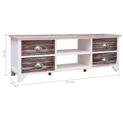 Meuble Tv 115X30X40 Cm Bois De Paulownia