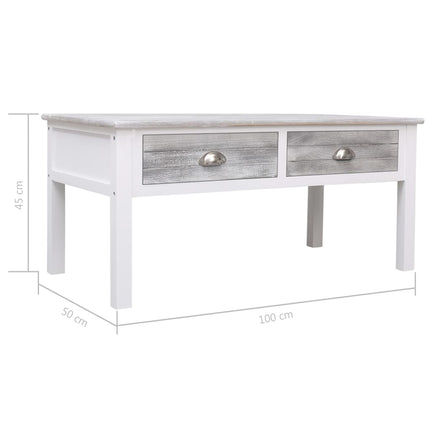Table Basse Gris 100 X 50 X 45 Cm Bois