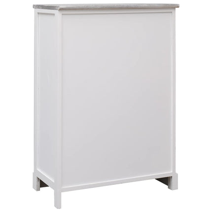 Buffet Avec 10 Tiroirs Gris 113X30X79 Cm Bois