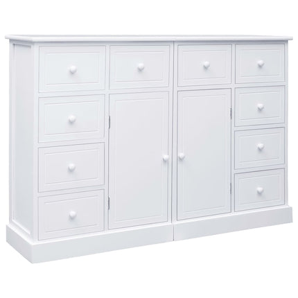 Buffet Avec 10 Tiroirs Gris 113X30X79 Cm Bois