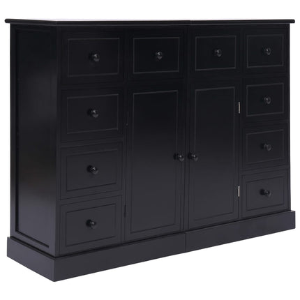 Buffet Avec 10 Tiroirs Gris 113X30X79 Cm Bois