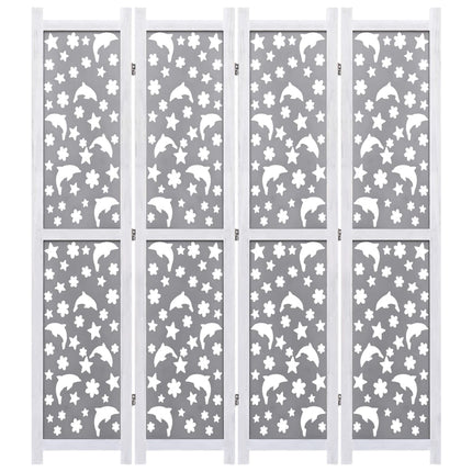 Cloison De Séparation 4 Panneaux 140X165 Cm Bois Solide