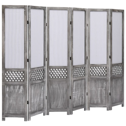 Cloison De Séparation 6 Panneaux Gris 210X165 Cm Tissu