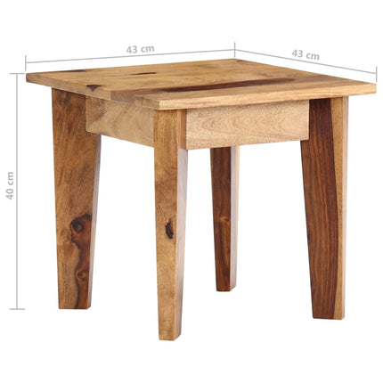 Table D'appoint 43X43X40 Cm Bois De Sesham Solide