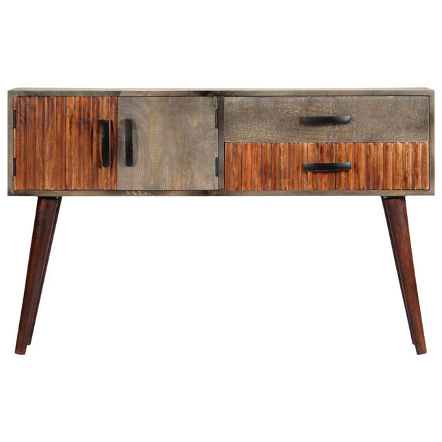 Table Console Gris 120X35X75 Cm Bois De Manguier Massif Brut
