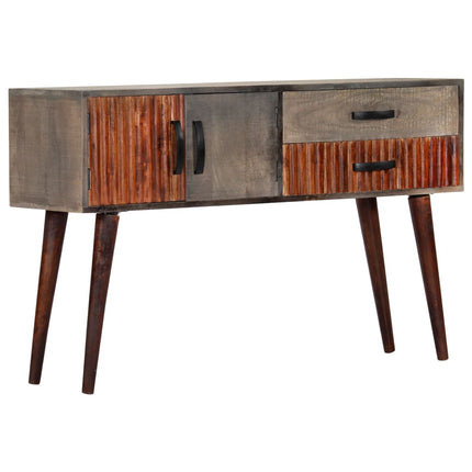 Table Console Gris 120X35X75 Cm Bois De Manguier Massif Brut