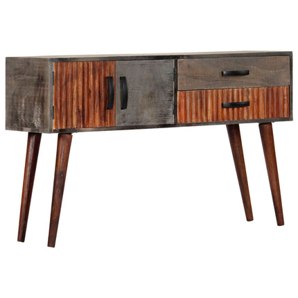 Table Console Gris 120X35X75 Cm Bois De Manguier Massif Brut
