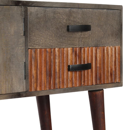 Table Console Gris 120X35X75 Cm Bois De Manguier Massif Brut