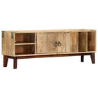 Meuble Tv 130X30X46 Cm Bois Massif De Manguier Brut