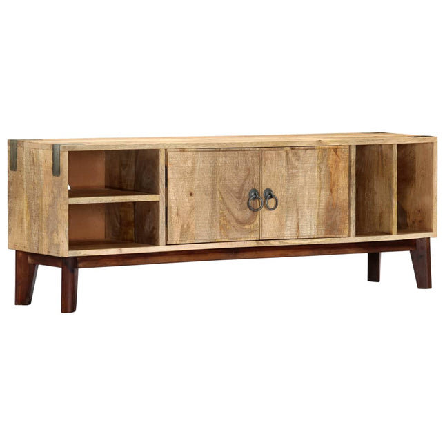 Meuble Tv 130X30X46 Cm Bois Massif De Manguier Brut