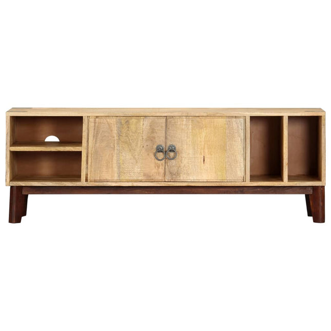 Meuble Tv 130X30X46 Cm Bois Massif De Manguier Brut