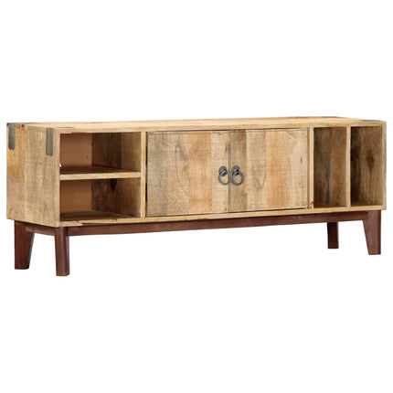 Meuble Tv 130X30X46 Cm Bois Massif De Manguier Brut