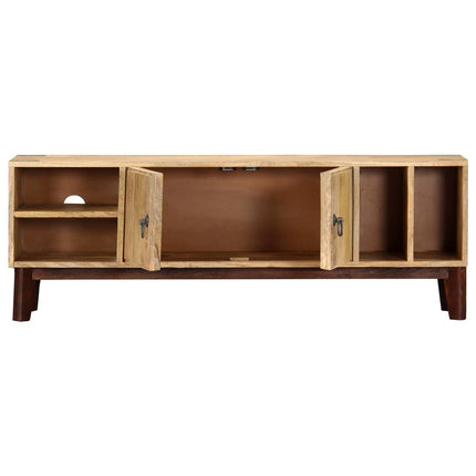 Meuble Tv 130X30X46 Cm Bois Massif De Manguier Brut