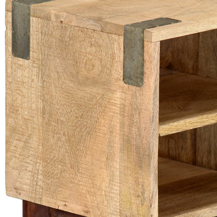 Meuble Tv 130X30X46 Cm Bois Massif De Manguier Brut