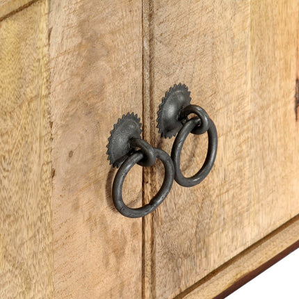Meuble Tv 130X30X46 Cm Bois Massif De Manguier Brut