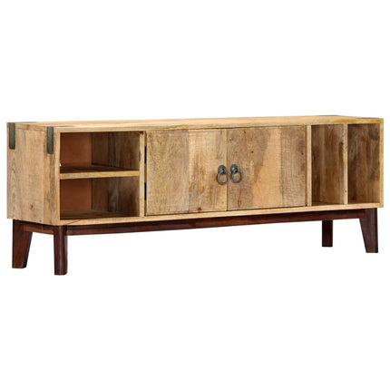 Meuble Tv 130X30X46 Cm Bois Massif De Manguier Brut