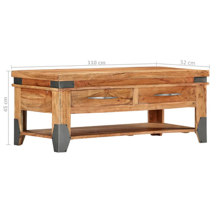 Table Basse 110X52X45 Cm Bois D'acacia Solide