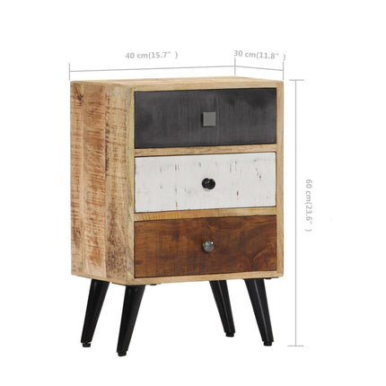 Table De Chevet 40 X 30 X 60 Cm Bois De Manguier Massif