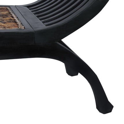 Banc 120 Cm Marron Foncé Abaca