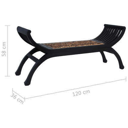 Banc 120 Cm Marron Foncé Abaca