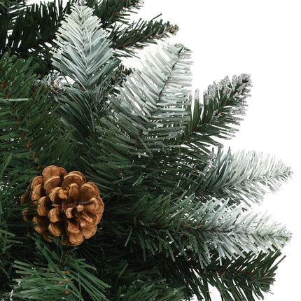 Sapin De Noël Avec Pommes De Pin Et Paillettes Blanches 150 Cm Vert Et Blanc
