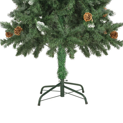 Sapin De Noël Avec Pommes De Pin Et Paillettes Blanches 150 Cm Vert Et Blanc