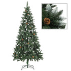 Sapin De Noël Avec Pommes De Pin Et Paillettes Blanches 150 Cm Vert Et Blanc