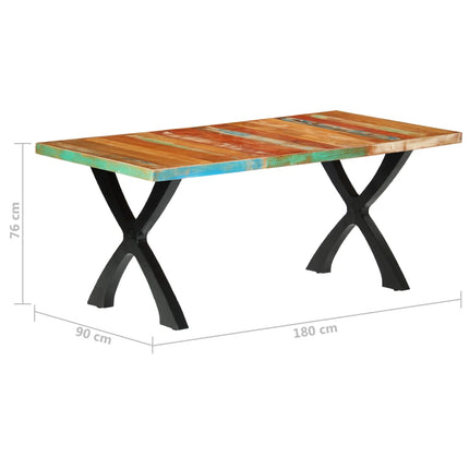 Table De Salle À Manger 180X90X76Cm Bois De Récupération Solide