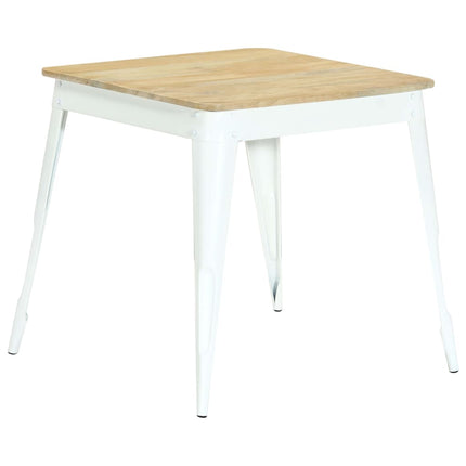 Table À Manger Bois D'acacia Massif Et Acier