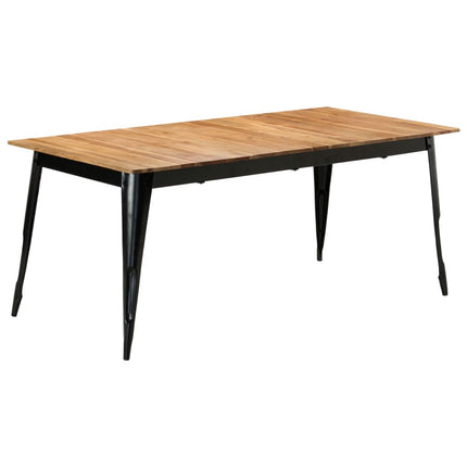 Table À Manger Bois D'acacia Massif Et Acier