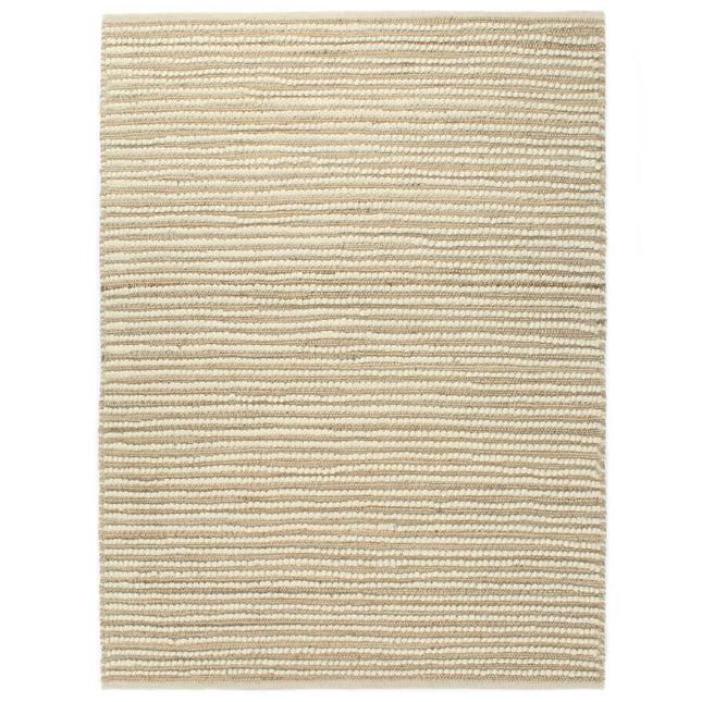 Tapis Laine Et Chanvre Naturel/Blanc