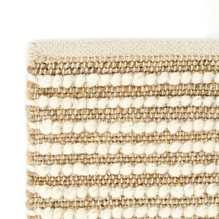 Tapis Laine Et Chanvre Naturel/Blanc