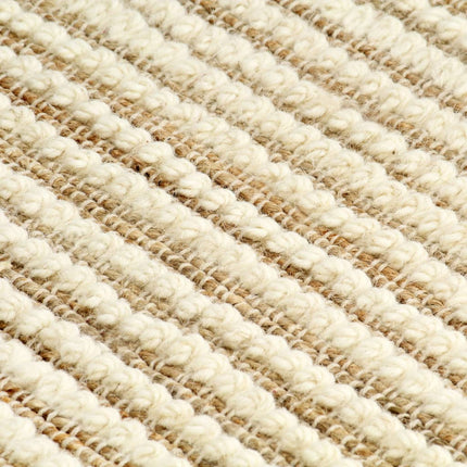 Tapis Laine Et Chanvre Naturel/Blanc