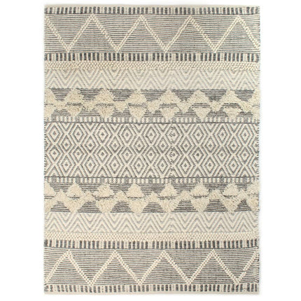 Tapis En Laine Tissée À La Main 80X150Cm Blanc/Gris/Noir/Marron