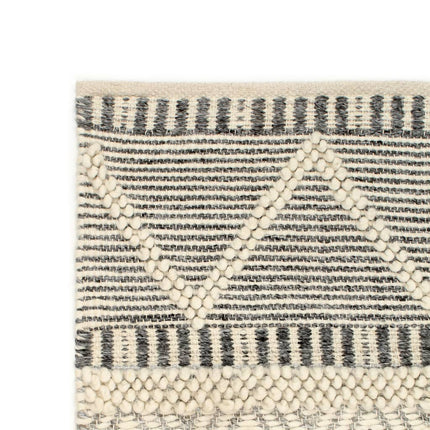 Tapis En Laine Tissée À La Main 80X150Cm Blanc/Gris/Noir/Marron
