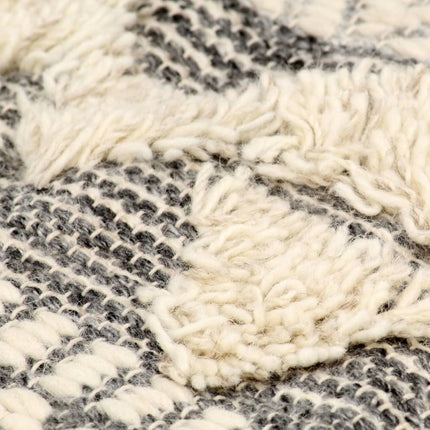 Tapis En Laine Tissée À La Main 80X150Cm Blanc/Gris/Noir/Marron