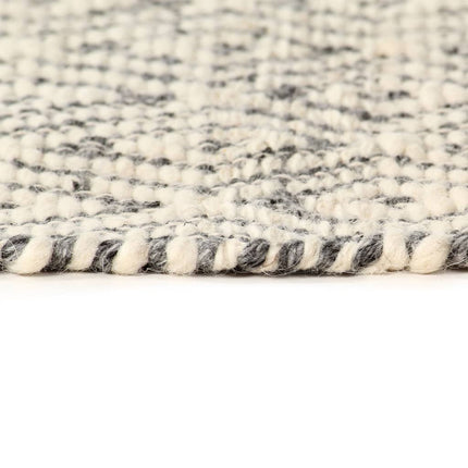 Tapis En Laine Tissée À La Main 80X150Cm Blanc/Gris/Noir/Marron