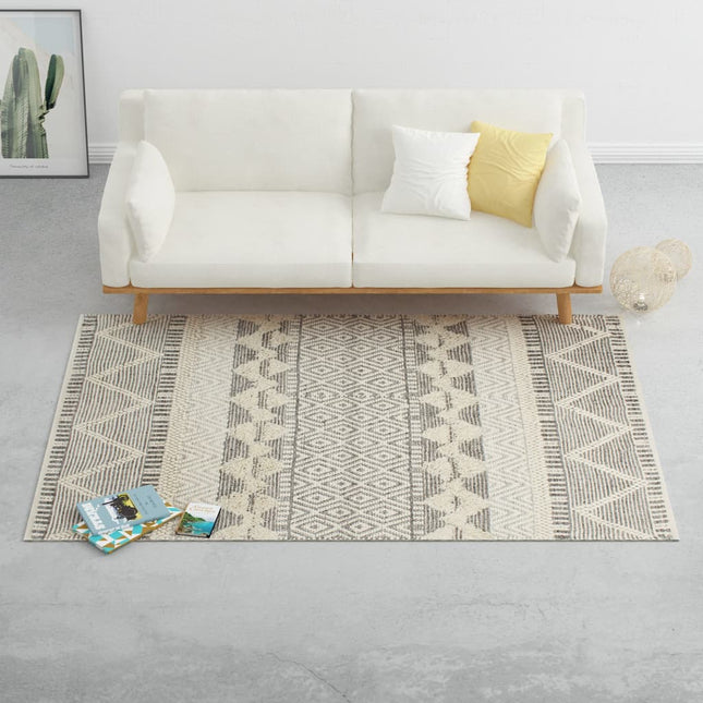 Tapis En Laine Tissée À La Main 80X150Cm Blanc/Gris/Noir/Marron