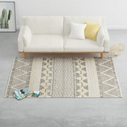 Tapis En Laine Tissée À La Main 80X150Cm Blanc/Gris/Noir/Marron