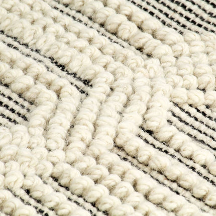 Tapis En Laine Tissée À La Main 80X150Cm Blanc/Noir