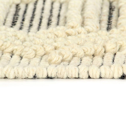 Tapis En Laine Tissée À La Main 80X150Cm Blanc/Noir