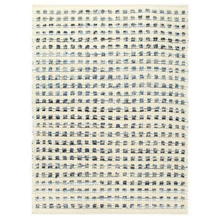 Tapis En Laine Et Denim Bleu/Blanc