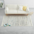 Tapis En Laine Et Denim Bleu/Blanc