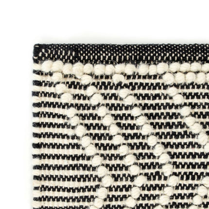 Tapis En Laine Tissée À La Main 140X200 Cm Noir/Blanc