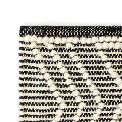 Tapis En Laine Tissée À La Main 160X230 Cm Noir/Blanc